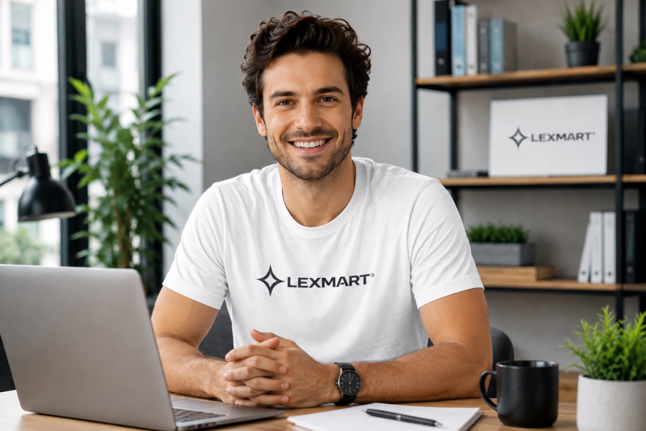 Teilnehmer eines Online-Coachings am Schreibtisch vor dem Laptop
